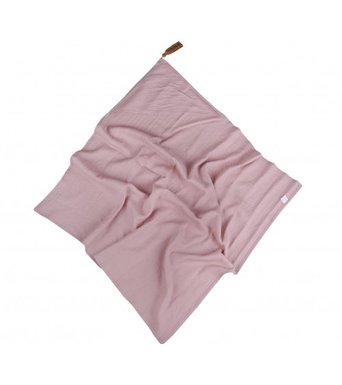 Linen swaddle with cap dusty pink