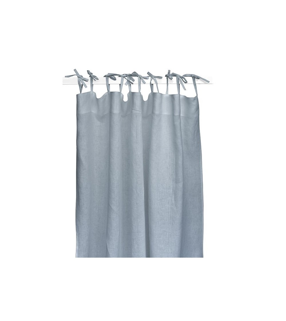 Linen curtain dusty blue