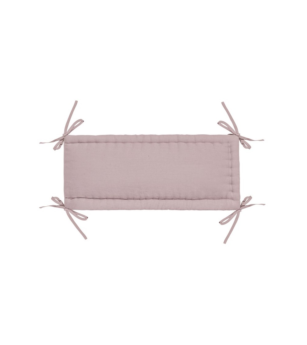 Linen Cot Bumper Dirty Pink Quilted