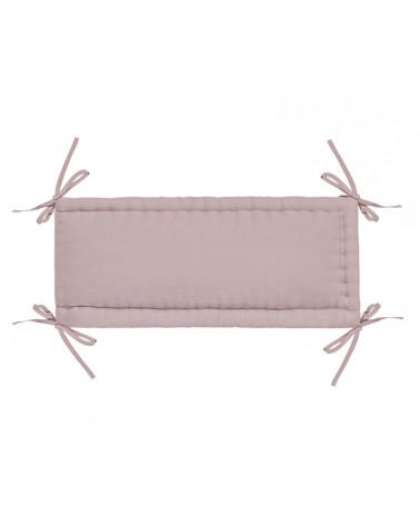 Linen Cot Bumper Dirty Pink Quilted