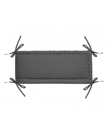 Linen Cot Bumper Quilted Graphite
