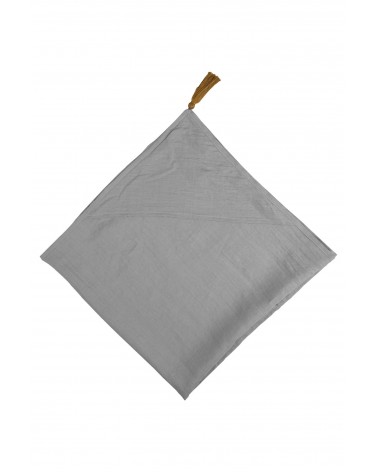 Linen swaddle with cap grey