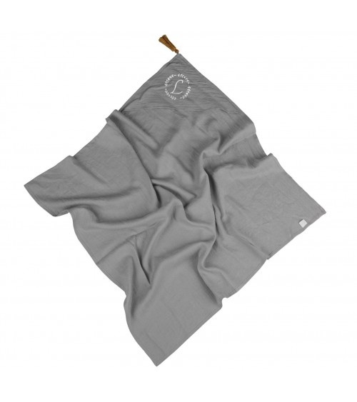 Linen swaddle with cap grey Customized